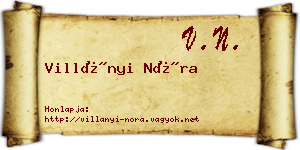Villányi Nóra névjegykártya